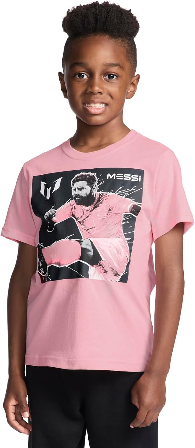 Boys' Lifestyle Short Sleeve T-Shirt, Slim-fit Graphic Tee, Cotton Blend Fabric